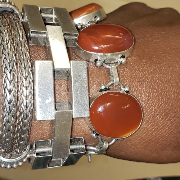 Vintage Red Link Carnelian Toggle Bracelet - Picture 7 of 7